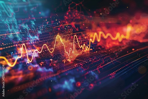 Wallpaper Mural Abstract representation of an echocardiogram, Computer Generated Image of a Healthy Human Heart With Detailed Vessels and Chambers Torontodigital.ca