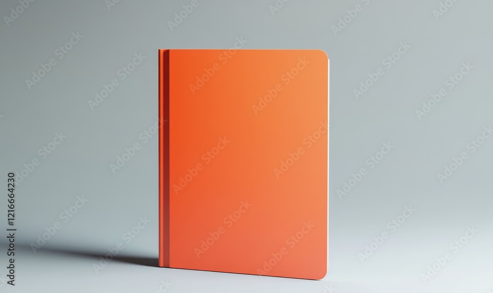 A4 size single pocket reinforced folder with business card mock up isolated on gray background. 3D illustration, Generative AI