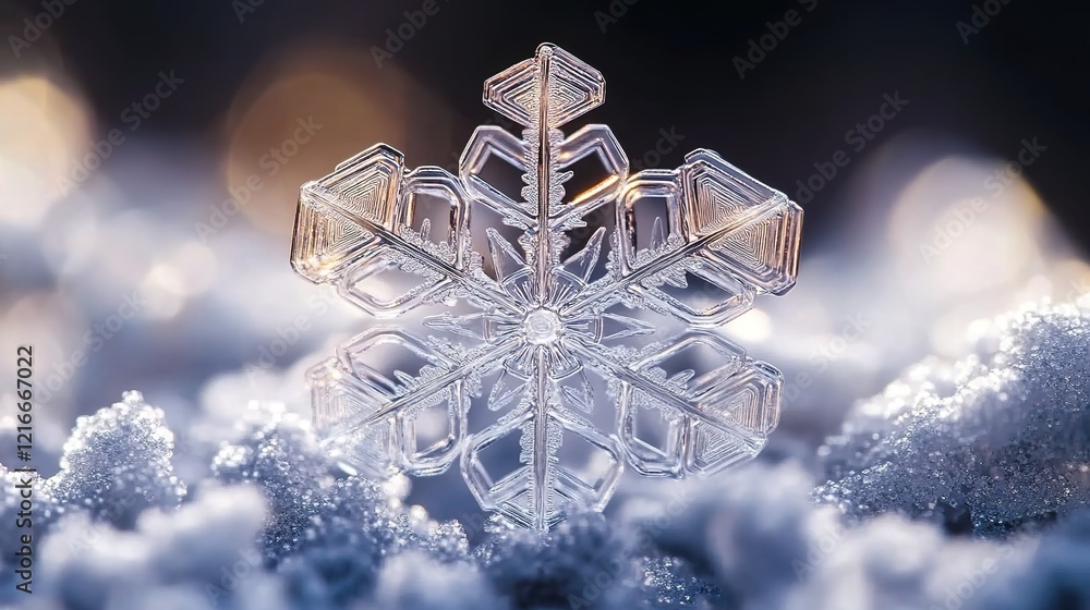 A close-up of an intricate snowflake, showcasing the delicate beauty and symmetry in its shape. A close-up of an intricate snowflake, showcasing the delicate beauty and symmetry in its shape.