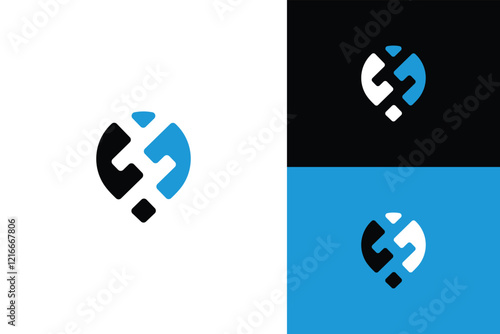 location logo letter f, elegant and modern