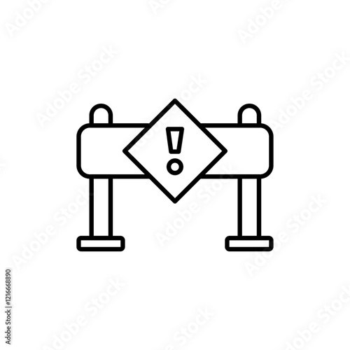 Roadblock icon Vector logo set flat