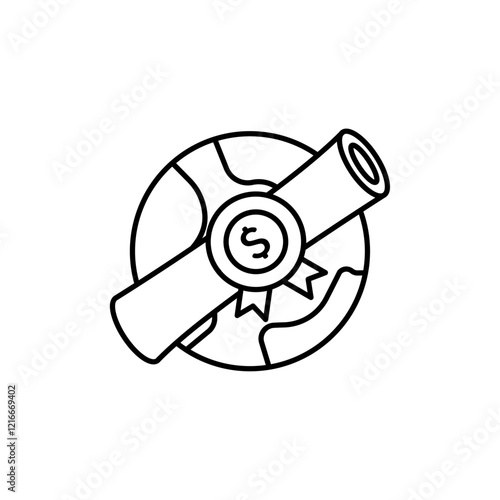 Scholarship fund icon Vector logo set flat