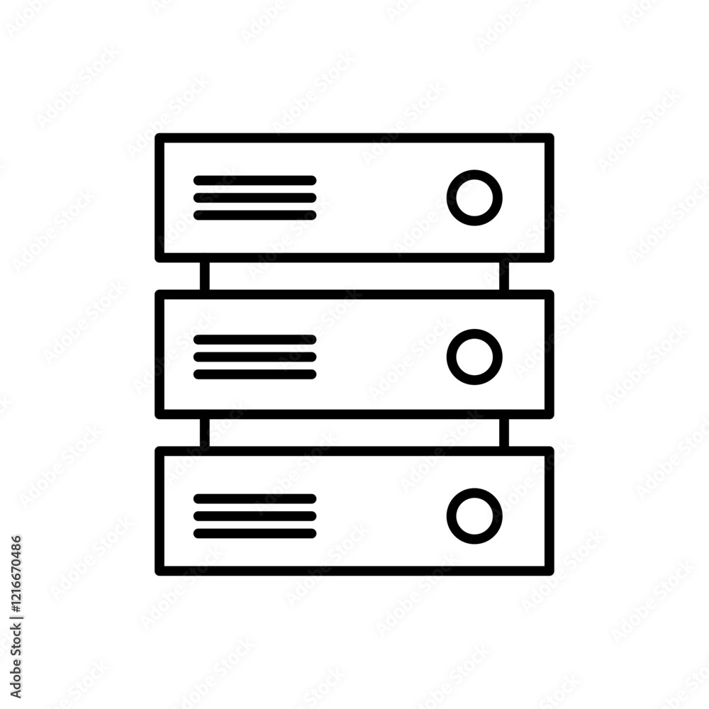 Server icon Vector logo set flat Server icon Vector logo set flat