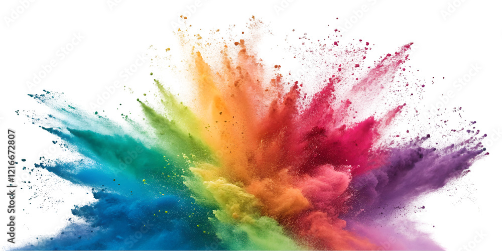 rainbow colored paint powder splash isolated on transparent background rainbow colored paint powder splash isolated on transparent background