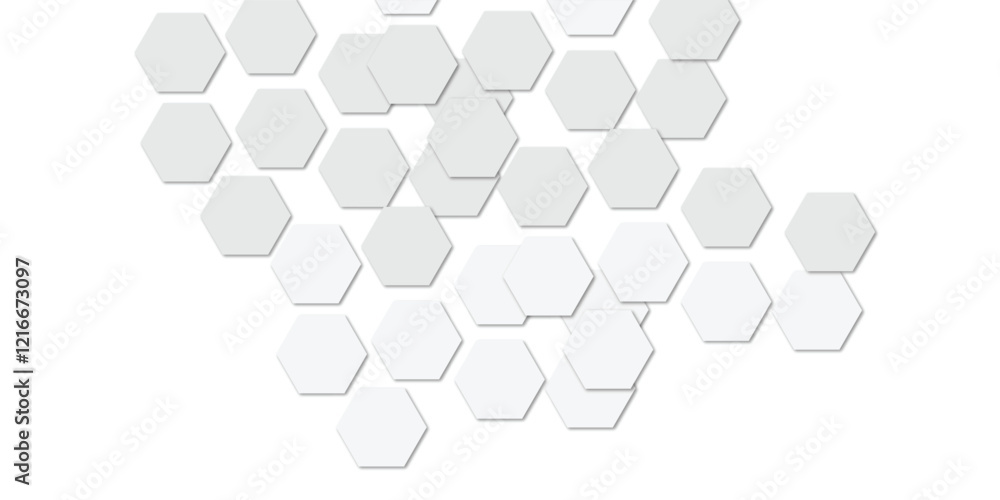 Abstract technology white and grey geometric hexagon on transparent concept design honeycomb shape vector. Abstract technology white and grey geometric hexagon on transparent concept design honeycomb shape vector.