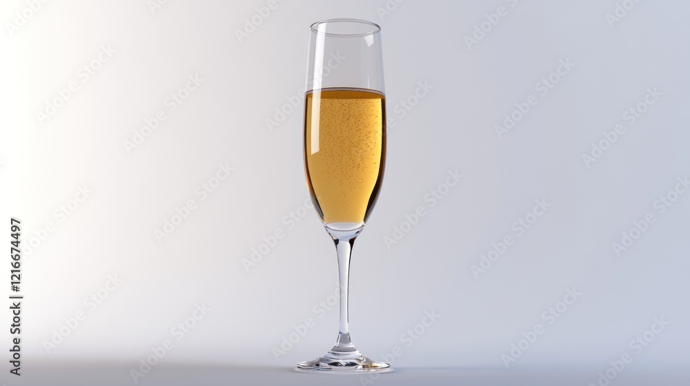 Sparkling wine glass, celebration, studio, light background, festive Sparkling wine glass, celebration, studio, light background, festive