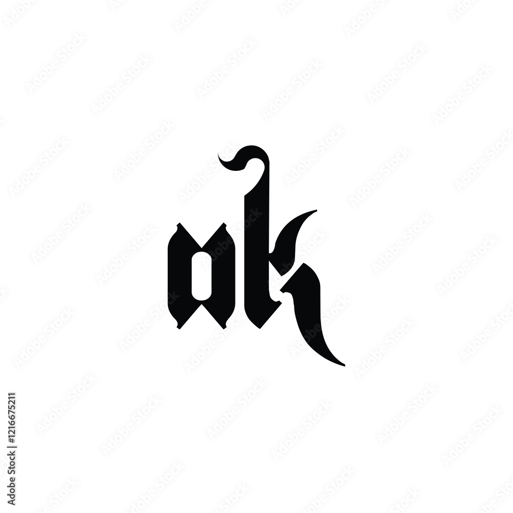 OK monogram logo design letter text name symbol monochrome logotype alphabet character simple logo OK monogram logo design letter text name symbol monochrome logotype alphabet character simple logo