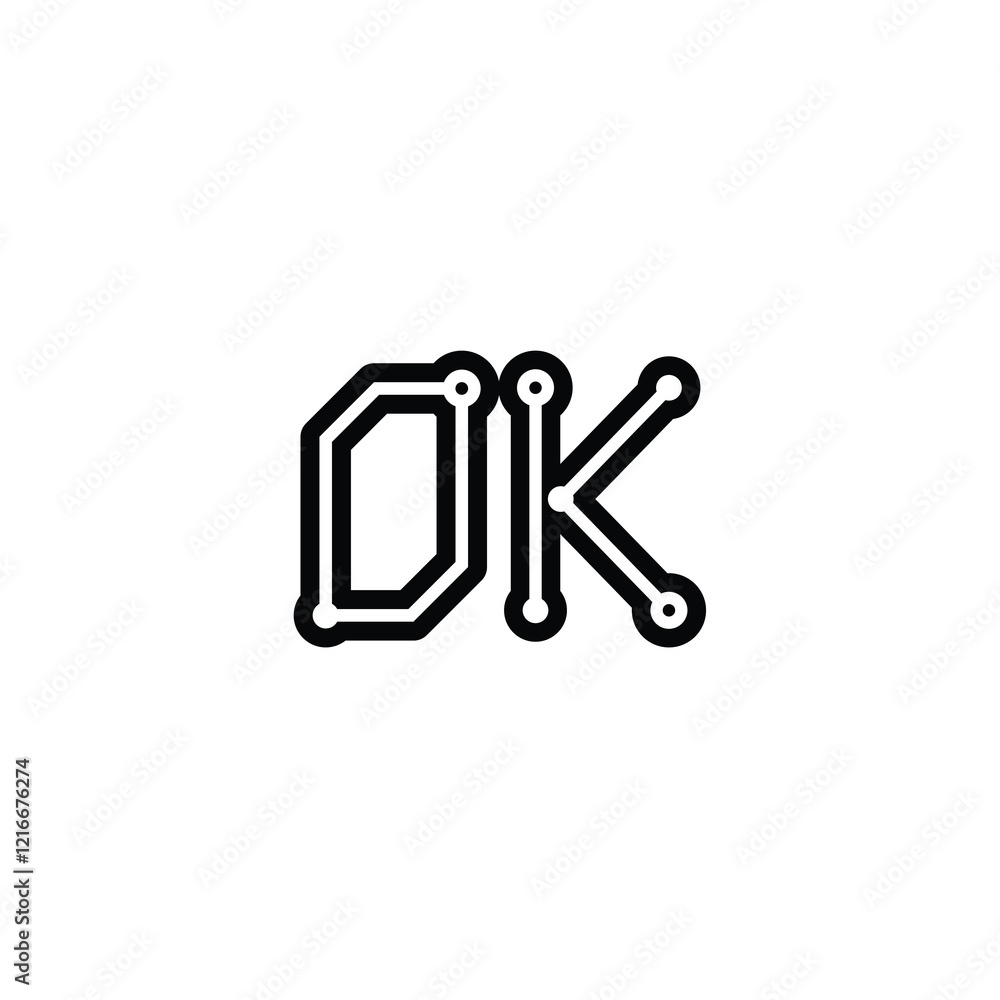 OK monogram logo design letter text name symbol monochrome logotype alphabet character simple logo OK monogram logo design letter text name symbol monochrome logotype alphabet character simple logo