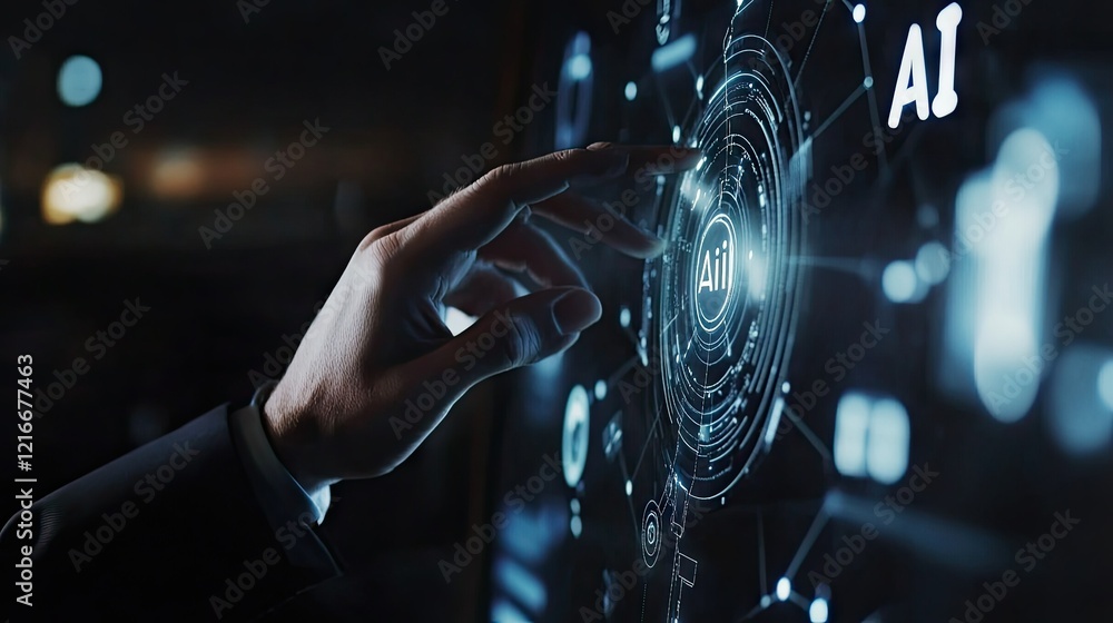 Fototapeta premium Exploring the AI Interface: A Futuristic Technological Advancement