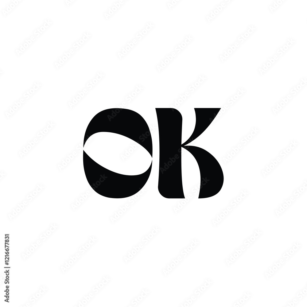OK monogram logo design letter text name symbol monochrome logotype alphabet character simple logo OK monogram logo design letter text name symbol monochrome logotype alphabet character simple logo