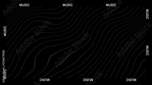 Typography text animation with the inscription of MUSIC. 