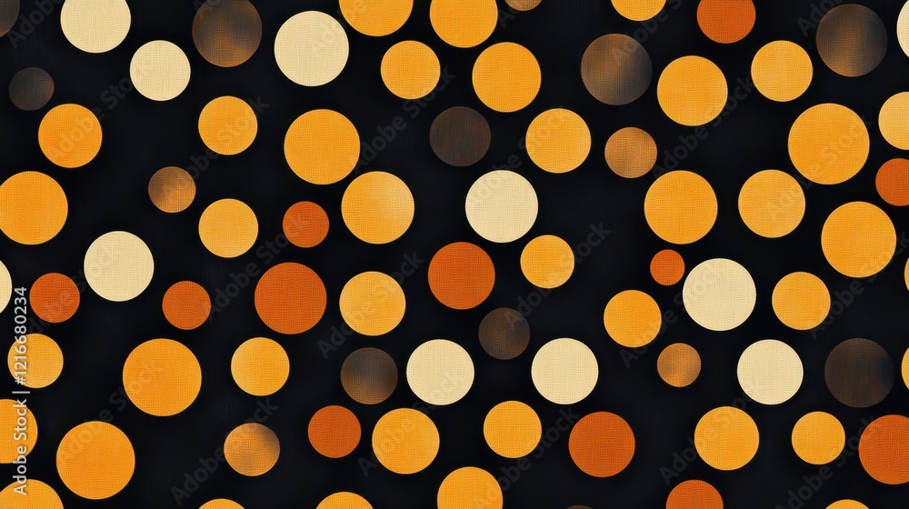 Abstract Orange and Black Polka Dot Pattern Abstract Orange and Black Polka Dot Pattern