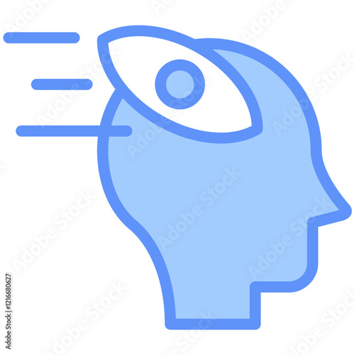Intuition Icon Outline Blue