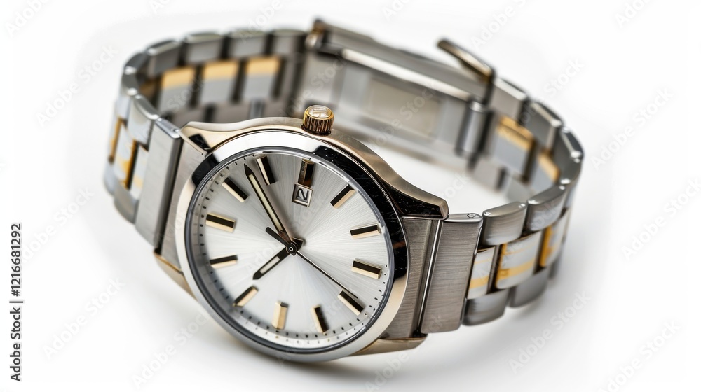 Stylish Luxury Wristwatch with Gold Accents Stylish Luxury Wristwatch with Gold Accents
