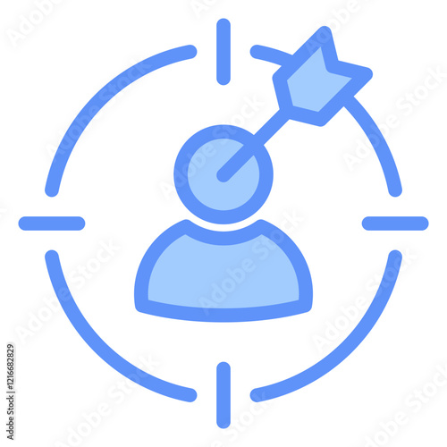 Target Audience Icon Outline Blue