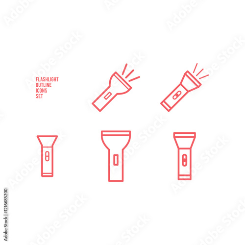 Flashlight icons set illustration isolated vector sign symbol.