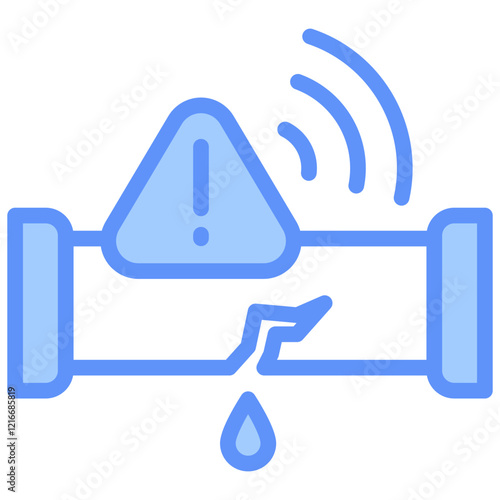 Leak Detection Icon Outline Blue