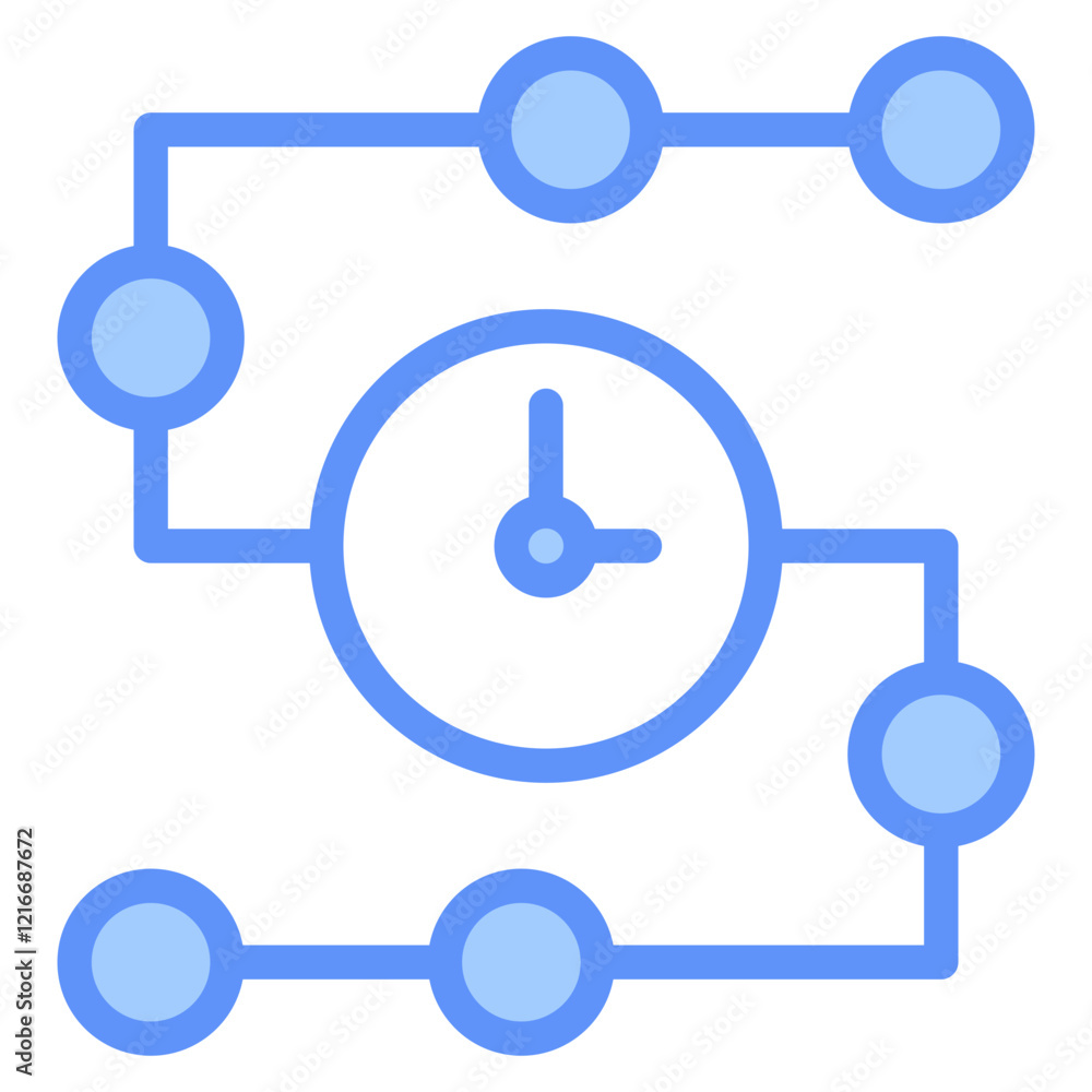 Timeline Icon Outline Blue Timeline Icon Outline Blue