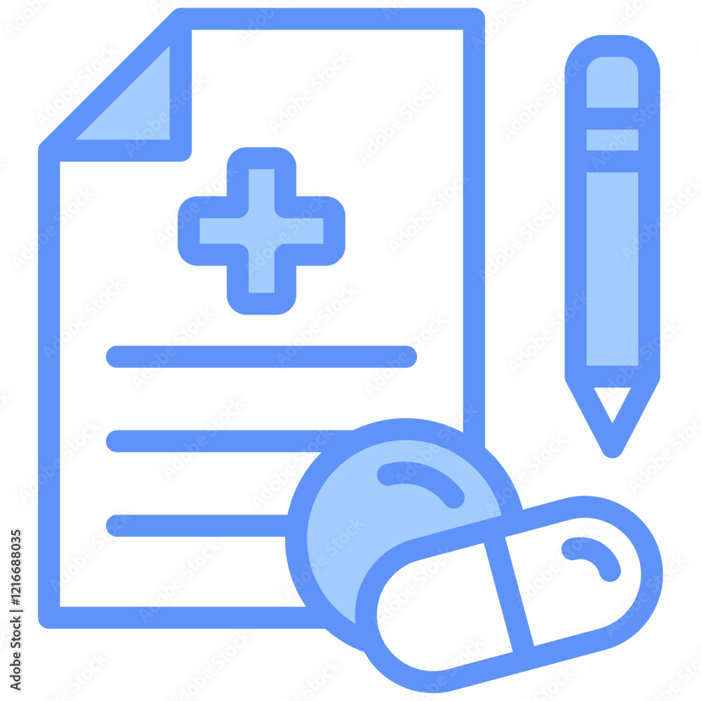 Prescription Icon Outline Blue Prescription Icon Outline Blue