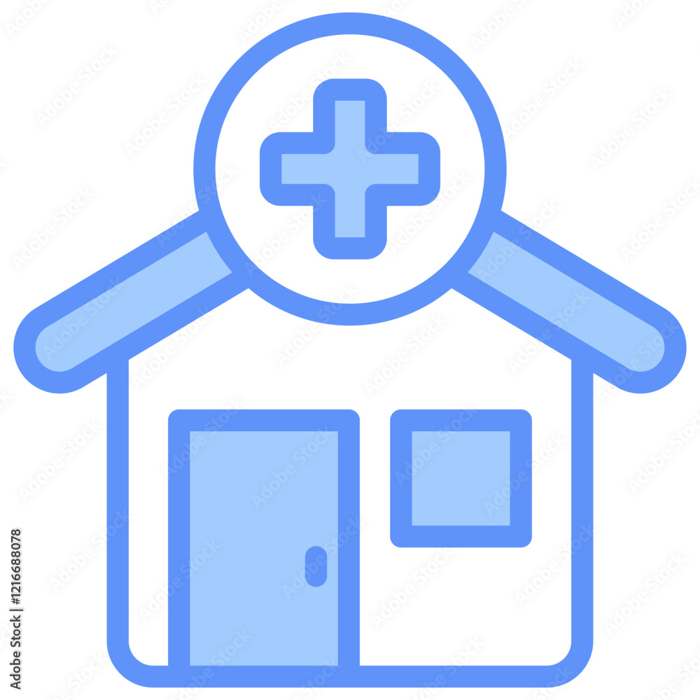 Fototapeta premium Clinic Icon Outline Blue