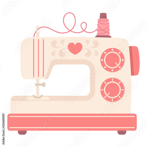 Sewing machine isolated on white background