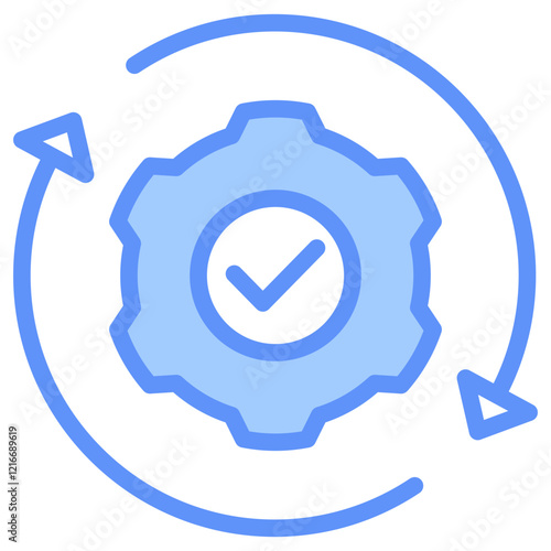 Progress Icon Outline Blue