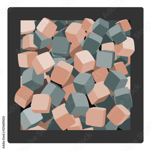 Foam cubes pit isolated illustration. Funny kids playing zone with soft covered blocks. Vector