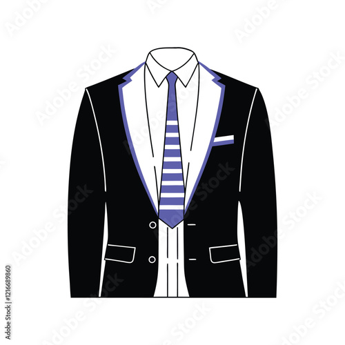 stylish men formal suit blazer vector art silhouette illustration
