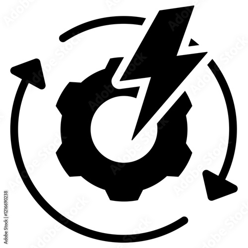 Energy Icon Black Solid