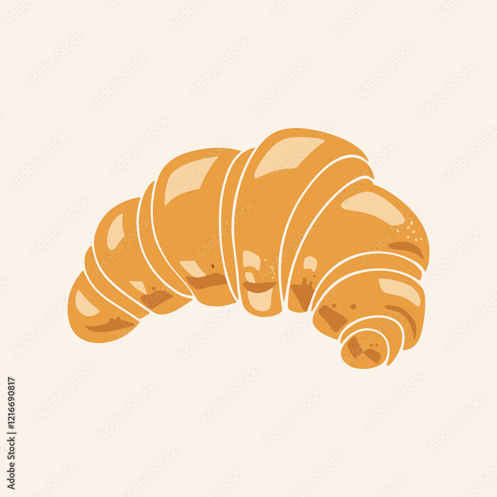 elegant illustration of croissant isolated on white elegant illustration of croissant isolated on white