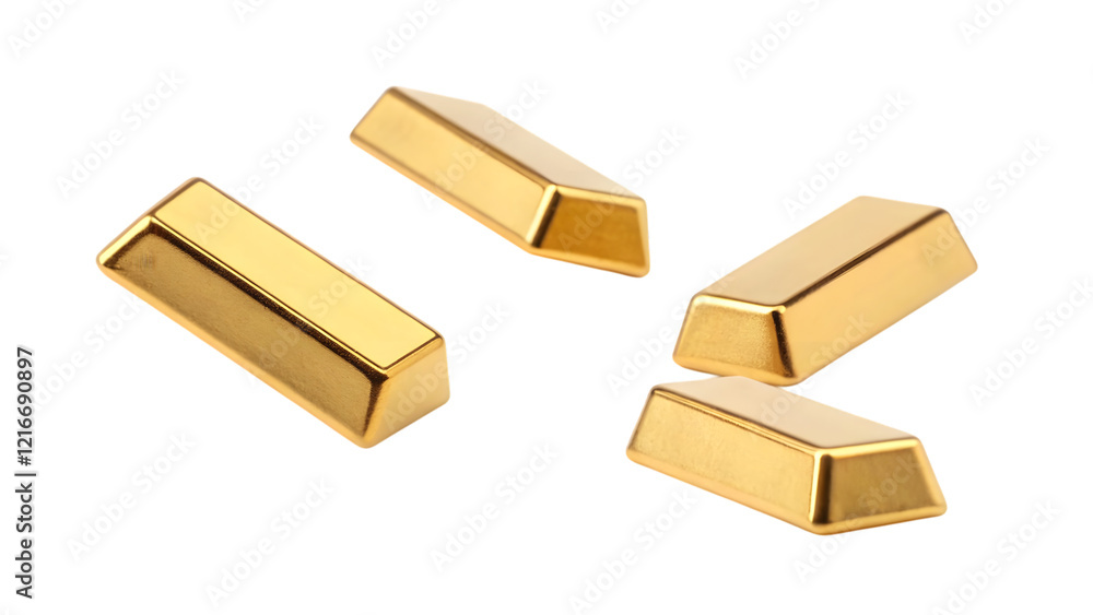 Golden ingot bars, symbolizing wealth, investment, and success in finance and banking Golden ingot bars, symbolizing wealth, investment, and success in finance and banking
