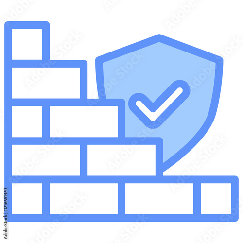 Defense Icon Outline Blue