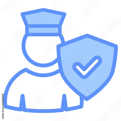 Safeguard Icon Outline Blue