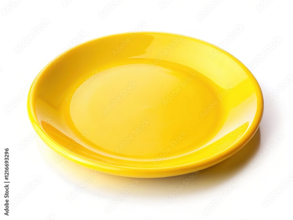 Empty Yellow Plate Isolated on White, Long Exposure Photography Stock Image Empty Yellow Plate Isolated on White, Long Exposure Photography Stock Image