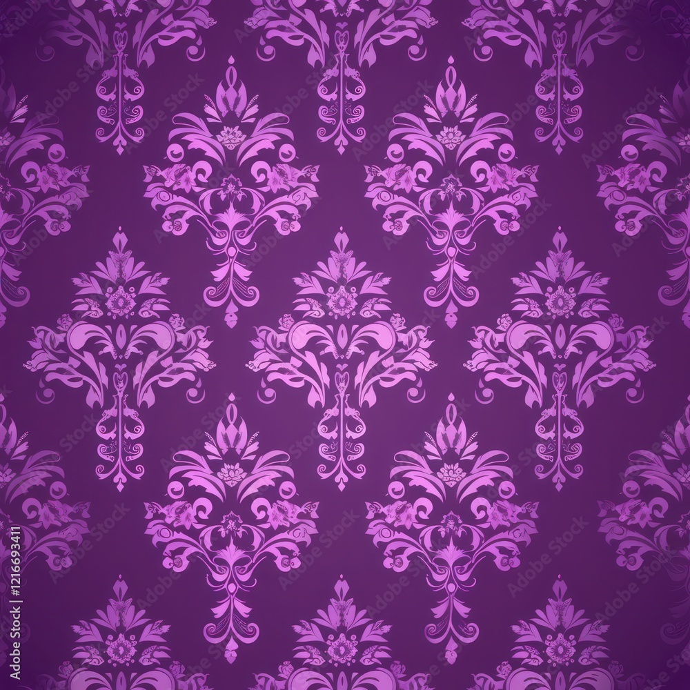 Fototapeta premium dark purple elegant damask backgrounds