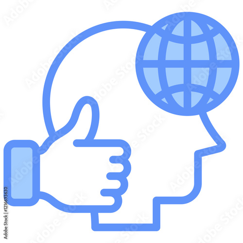 Conformity Icon Outline Blue