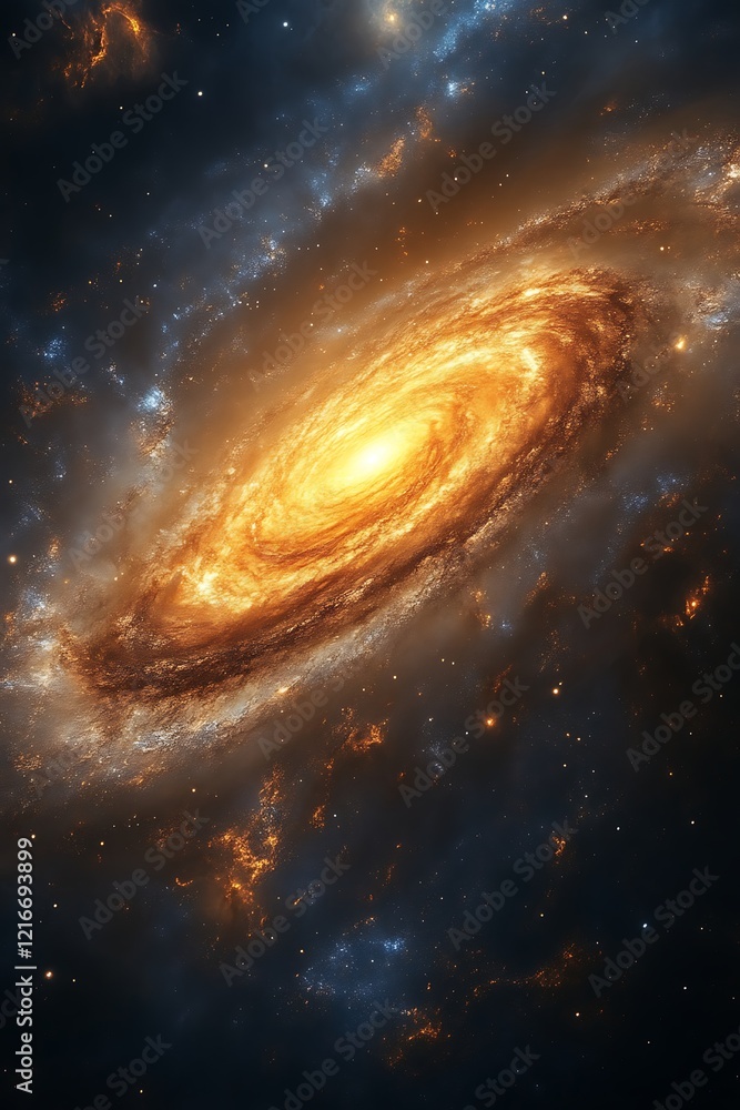 Spiral galaxy with bright core and dark matter. Spiral galaxy with bright core and dark matter.