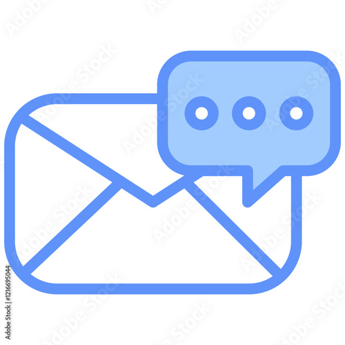 Message Icon Outline Blue