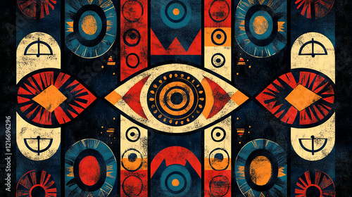 Abstract pattern in native African style. Vector illustration. Traditional African abstract painting