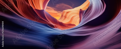 Lower antelope canyon with its smooth sandstone walls reflecting warm colors at sunset, creating a mesmerizing and otherworldly landscape in arizona, usa