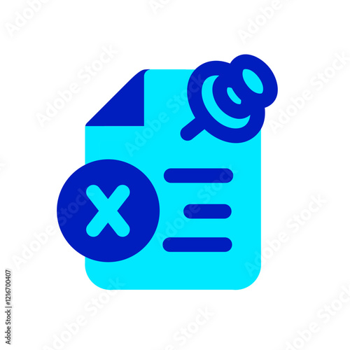 reject document with pin duo tone icon