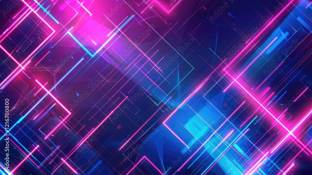 Abstract digital background with vibrant neon lines and geometric patterns. Abstract digital background with vibrant neon lines and geometric patterns.
