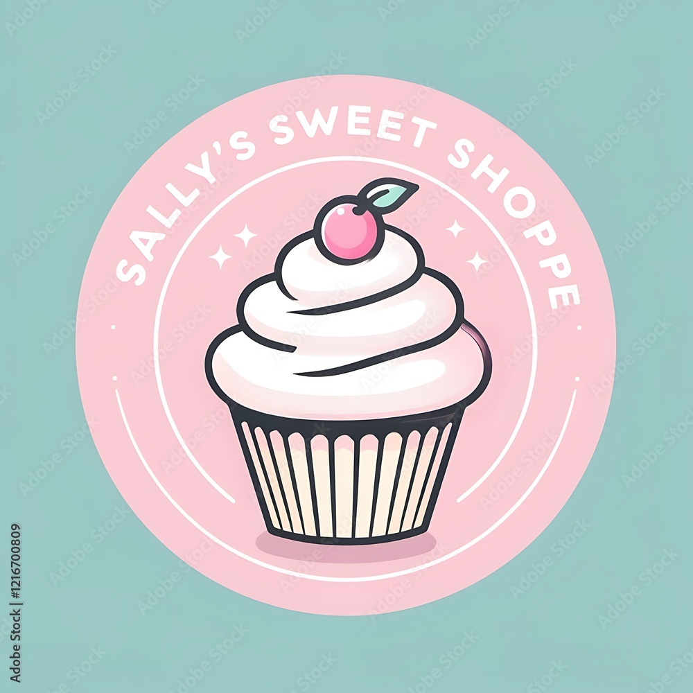 Playful Cupcake Logo Design for Sally's Sweet Shoppe Playful Cupcake Logo Design for Sally's Sweet Shoppe