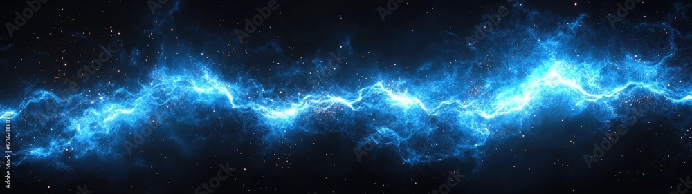 Fototapeta premium Glowing Blue Nebula In The Cosmic Sky