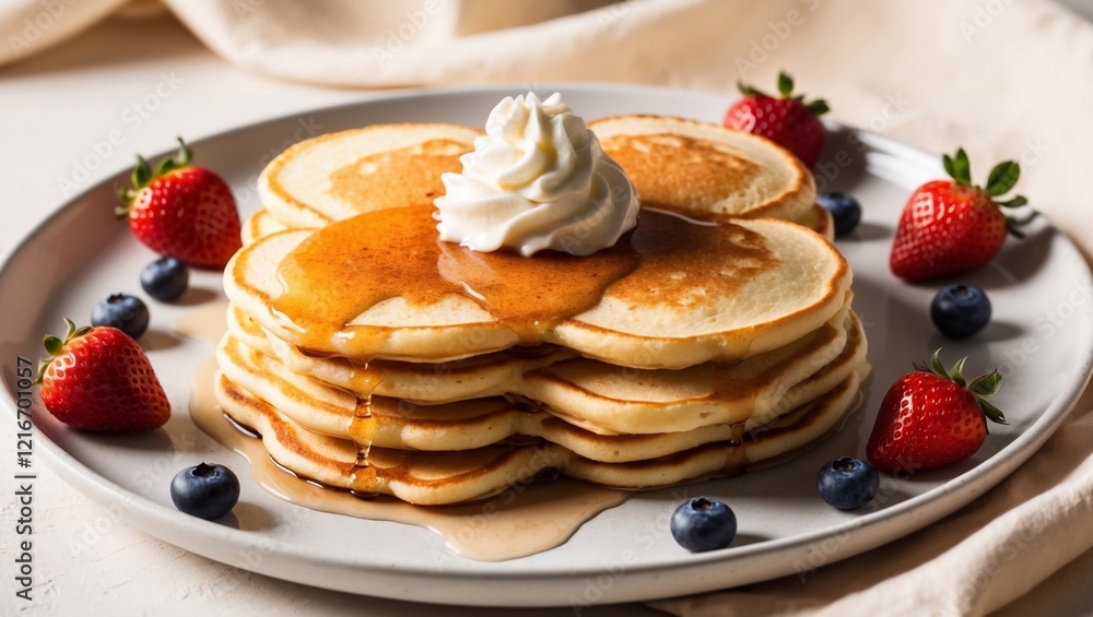 Heart-shaped pancakes breakfast Heart-shaped pancakes breakfast