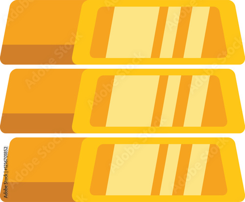 Three gold bars stacked on top of each other representing wealth