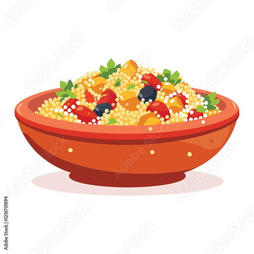 elegant illustration of Indian style vegetable biryani on a clay pot