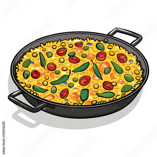 indian style vegetables biryani in a pot