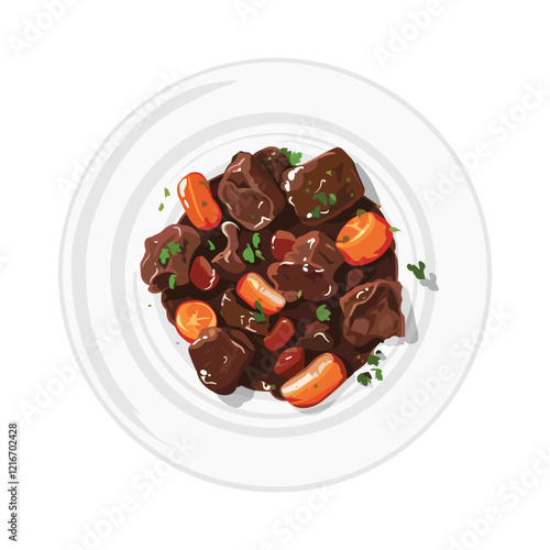 elegant illustration of delicious beef curry vector art on a white 