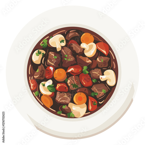 elegant illustration of delicious beef curry vector art on a white 